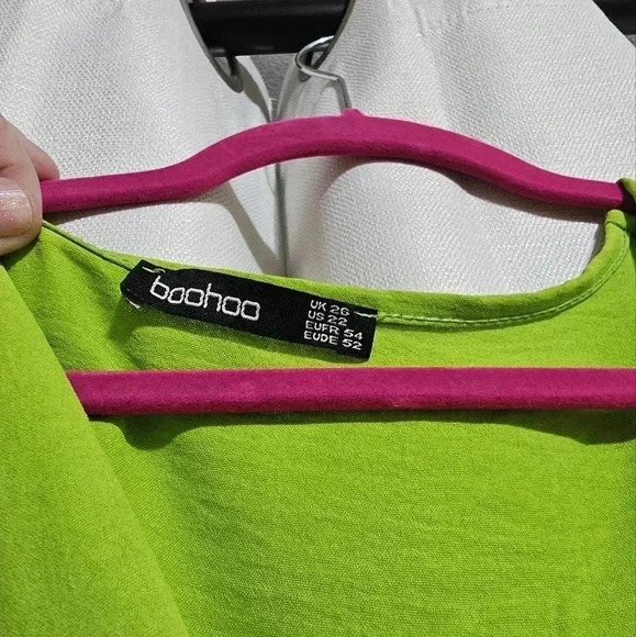 Plus Size Lime Green Tie Front Midi Dress - Picture 4 of 4